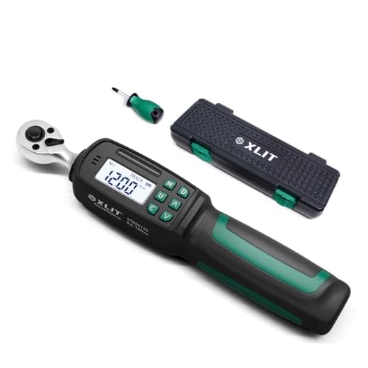 XLIT 1/4" Drive Digital Torque Wrench, ±2% Accuracy (0.44-8 ft-lb), Buzzer & LED Indicator, Preset with Data Storage - 9.5" Long, Calibrated Torque Control Wrench, Automotive