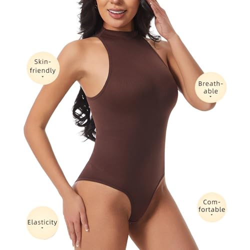 Vêtement modelant contrôle du ventre body string côtelé sans couture - 5