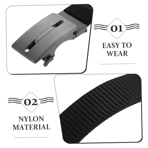 BESPORTBLE Men's Automatic Ratchet Belt Adjustable Nylon Web Belt with Sleek Buckle for Casual and Dressy Outfits Versatile Accessory for Jeans and More3