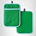 Kate Spade New York Spade Flower Soft Silicone Pot Holder 2-Pack Set, Heat Resistant, Flexible Non-Slip Silicone Grip, Green/Blue, 7