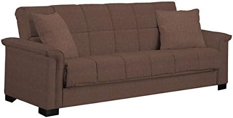 Portfolio Caroline Brown Microfiber Convert-a-Couch Sleeper Sofa