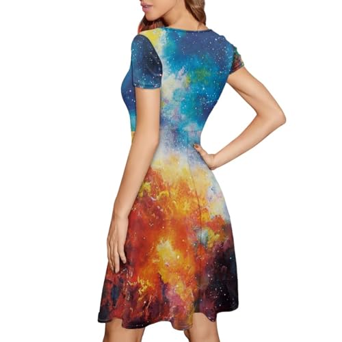 Image of Forchrinse Native Aztec Style Black White Geometric Women's Midi Dress Casual Long Dress Round Neck Swing Dress