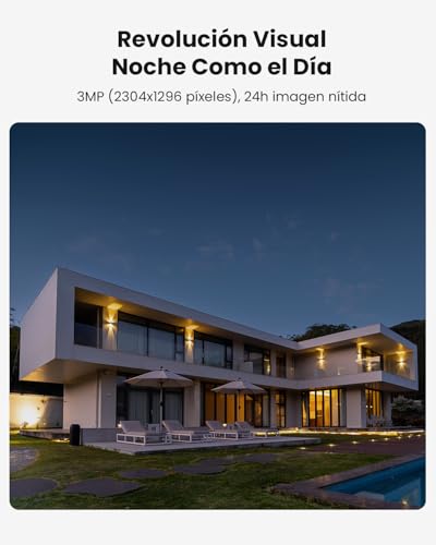 Miniatura 2 de Iegeek 3mp Camara Vigilancia Wifi Exterior Solar Con Bateria Sin Cables, Camara Vigilancia Exterior Solar Visión Nocturna Color, Ptz 360 App Remoto, Humana Detección, Ip65, Voz Bidireccional 2pcs