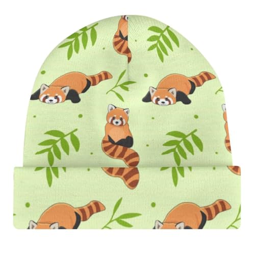 Red Panda Leave Tree Kids Beanie Hat for for Girls Boys Children Cap Winter Knitted Chemo Cancer Headwear Accessories Gifts Decoration4