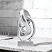DOVDOV Abstract Silver Knot Sculpture, Geometric Decorative Statue, Silver Accent Piece for Living Room Coffee Table or Bookshelf Surface, Office TV Cabinet or entryway Console Table Decoration.