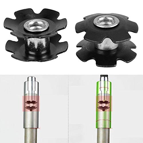 2 écrous étoile Uxcell Pour Fourche VTT - 28,6 Mm - Bride De Casque Métal - Noir