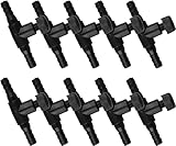DFsucces Aquarium Control Valves,10 Pack T Shaped Control Valve,Single Way Plastic Air Flow Control Regulator,for Fish Tank Pump 4mm ID Tubing