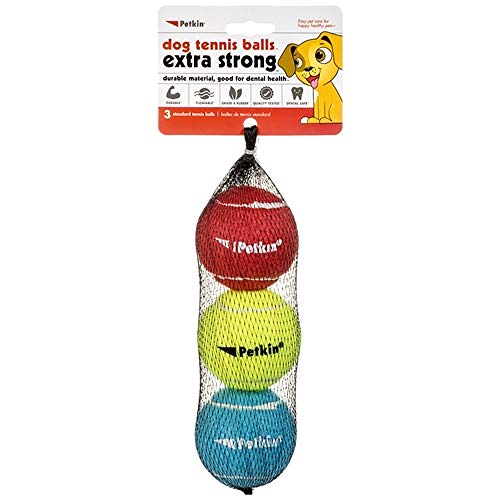 Petkin 3 Dog Tennis Balls Extra Strong