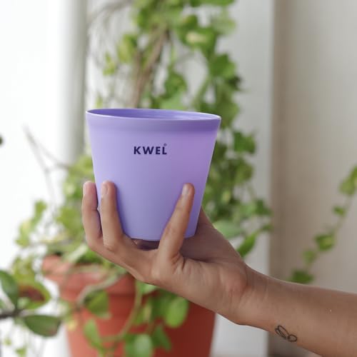 Image of KWEL Nursery Plant Pots for Indoor Outdoor Gardening | Lightweight Plastic Flower Pots with Drainage Holes for Home Balcony Nursery Garden | Purple (Pack of 24) (4 Inch)
