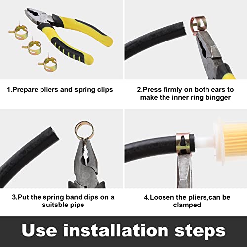 Ocr 260 Pcs 6-25Mm Fuel Line Hose Spring Clip Clamps Fasteners Silicone Vacuum Hose Pipe Clamp Steel Wire Air Tube Water Pipe Clip 12 Sizes #TOP6