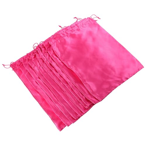 Paquet à cordon en satin rose pour perruques, idéal pour organiser vos bagages en voyage