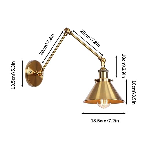 Przemysłowa metalowa lampa ścienna - Gniazdo E27 z żelaznym kloszem do wiejskiej atmosfery, salonu lub sypialni.