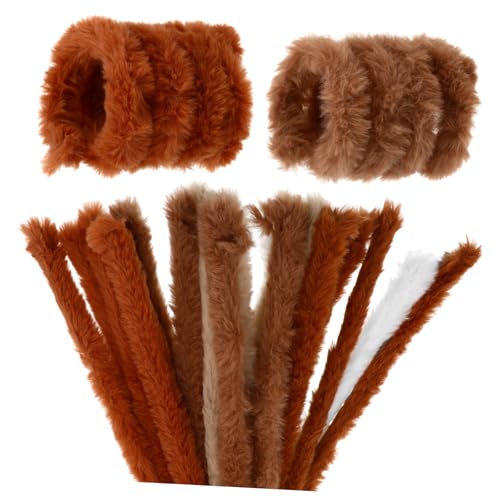KALLORY 10Pcs Chenille Stems Craft Sticks Flexible Twisting Fuzzy Pipe Cleaners for DIY Projects Family Crafts and Creative Decorations