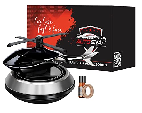 AUTO SNAP Trending New Helicopter Alloy Solar Car Air Freshener Aromatherapy Car Interior Decoration Accessories Fragrance for Home Office Decoration Perfume Solar Helicopter Silver