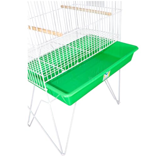 Viveiro Desmontável para Pássaros, 81 cm x 46 cm x 30 cm, Branco com Bandeja Verde, Porta Guilhotina
