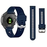 20mm Watch Band for Garmin Forerunner 55/Forerunner 245/Vivoactive 5/Vivoactive 3, Soft Silicone Band Replacement Strap for Garmin Smart Watch (Navy Blue)