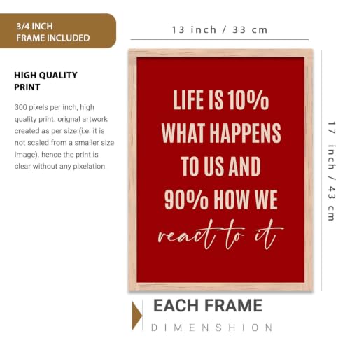 Image of kotart - Quotes Frames for Wall Decor - Motivational Photo Frame for Wall Decoration - Quotes Wall Poster with Frame for Room and Office - Set of 6 (13x17, G)