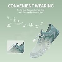 IceUnicorn Barfußschuhe Damen Herren Breite Traillaufschuhe Zehenschuhe Unisex Schwimmschuhe Strandschuhe Aquaschuhe(Grün Weiß, 45EU) – Ansicht 2