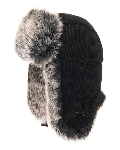 Bonnet homme hiver protège oreilles chapka trappeur velours côtelé