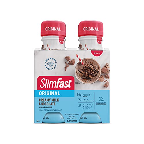 SlimFast Meal Replacement Shake, Original Creamy Milk Chocolate, 10g of Ready to Drink Protein for Weight Loss, 11 Fl. Oz Bottle, 4 Count (Packaging May Vary) #1