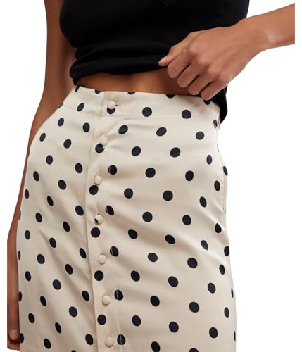 Free People Womens Analise Printed Midi Skirt Cream Combo 123