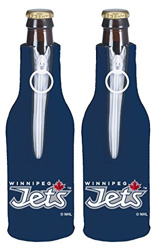 NHL Hockey 2014 Team Color Logo Bottle Suit Holder Cooler 2-Pack (Winnipeg Jets)