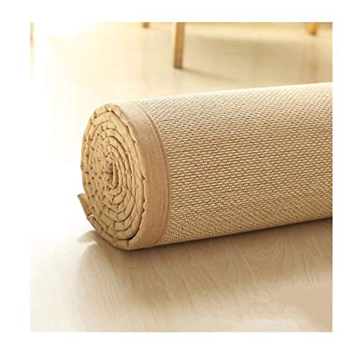 JIAJUAN Fibra Natural Bambú Alfombra Estilo Japones Antideslizante Suelo Colchonetas Sala Habitación Balcón Zona Alfombras, Tamaños Múltiples (Color : A, Size : 90x140cm) Cover