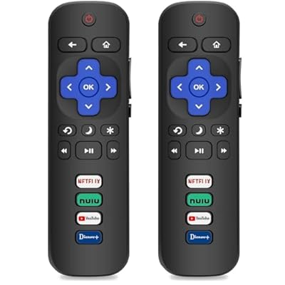 Gotellx 2 Pack Replacement Remote Controls for Roku TV, Compatible with TCL/Hisense/Sharp/Philips/Onn/Element Roku TV (Not for Roku Stick,Box or Speaker)