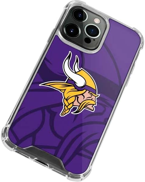 Skinit Clear Phone Case Compatible with iPhone 14 Pro - Officially Licensed NFL Minnesota Vikings Double Vision Design
