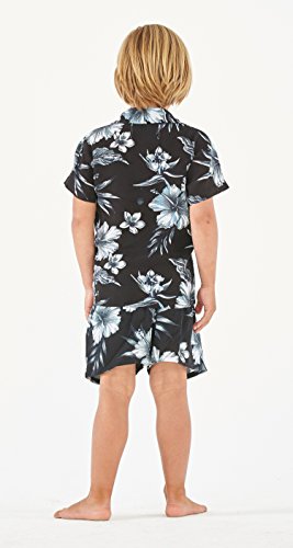 Image of Hawaii Hangover Family Matching Hawaiian Clothes, Midnight Bloom | Family matching Hawaiian outfits, Midnight Bloom, lightweight rayon, machine washable, tropical floral print, luaus, cruises