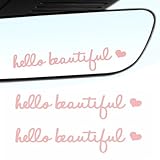 Sumjig 2 PCS Car Sticker Kit, Rearview Mirror Decal, Universal Automobile Decorative Products, Car Window Decal, for Most Cars, Trucks and Vans (Pink)