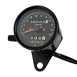 Applicazione: 12V Vintage Nero Retro per motocicletta personalizzata Tachimetro meccanico con indicatore Contachilometri 220km/h