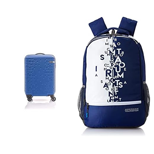 American Tourister 32 Ltrs Black Casual Backpack (AMT Fizz SCH Bag 02 - Black) & American Tourister Ohio Polyester 55 cms Blue Travel Duffle (FJ9 (0) 01 001)