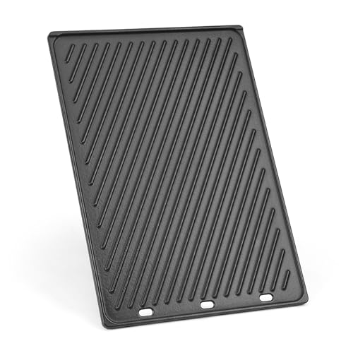 onlyfire 47 x 34 cm Plaque de Cuisson Réversible pour Barbecue à Gaz Série Weber Genesis II 300 et LX300 - Plaque Plancha en Fonte - Accossoire pour BBQ,...