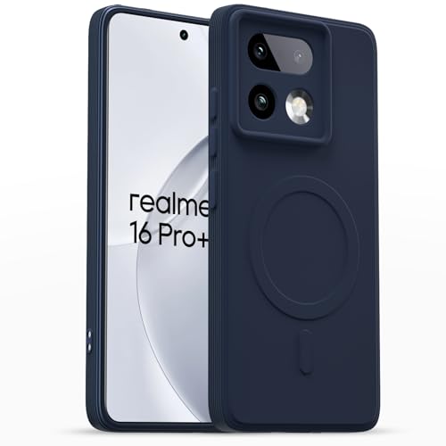 Image of Pikkme Back Cover for Realme 16 Pro Plus 5G Soft Matte Silicone Mag-Safe Design (Mag-Safe Not Support) Camera Protection | Slim Fit Bumper Cover (Blue)