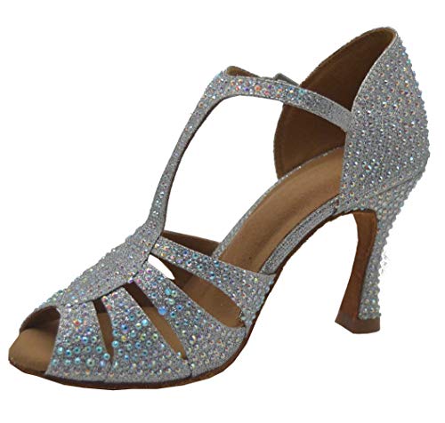 Chaussures de danse latine femme avec strass pour salsa et bachata