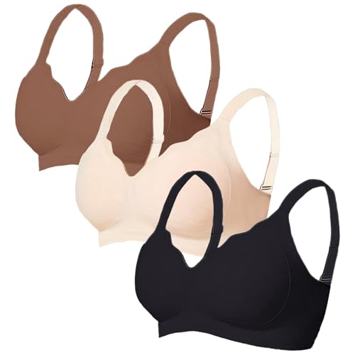 3 Pack Jelly Bras for Women No Underwire Push Up Bra Ultimate Comfort Sexy Bralette Soft Scalloped Everyday Brassiere3