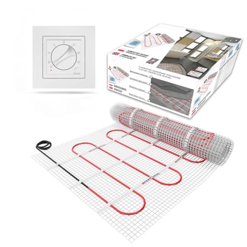 Tapis de chauffage au sol électrique radiant auto-adhésif 150w/m² - Système de chauffage au sol Warmmatte Thermo - Avec/Sans thermostat