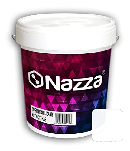 Nazza Pintura de Caucho Blanco Impermeabilizante - Pintura Antigoteras y Antihumedad para Terrazas y Azoteas Transitables - Color Blanco - 15 Litros