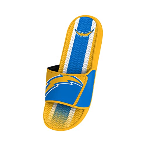 Image of FOCO mens NFL Team Stripe Logo Athletic Sport Shower Flip Flop Sandals Gel Slides