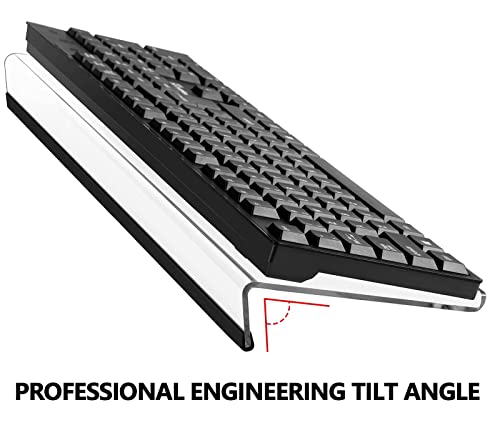 Egchi Computer Keyboard Stand Pc Keyboard Stand, Acrylic Tilted Keyboard Stand For Ergonomic Typing Clear Keyboard Tray For Easy Typing And Working, Keyboard Holder With Silicone Non-Slip Case #TOP4