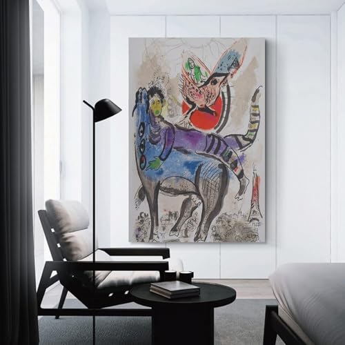 Impression sur toile Chagall vache bleue 40x60cm pour déco salon - 3