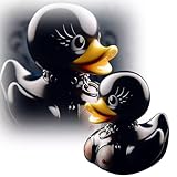 Ycoeng Satanic Duck Resin Goth Duck Dark Rubber Rock Duck,Fun Collectible Novelty Duck Ornaments,Unique Gothic Rock Punk Satan Duck Design Statue,Home Office Desktop Decorations (Dance Duck)