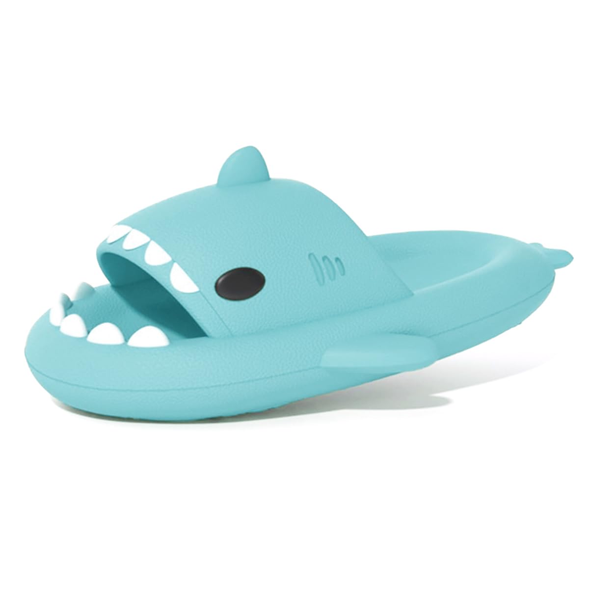 welltree Shark Slides for Women and Men Novelty Pillow Slippers Open Toe Shark Sandals Cushioned Cloud Slides