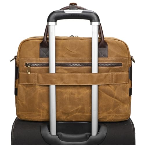 JSEIAJB Briefcase Carrying Men's Canvas Vintage Shoulder Oblique Straddle Package Outside Travel3