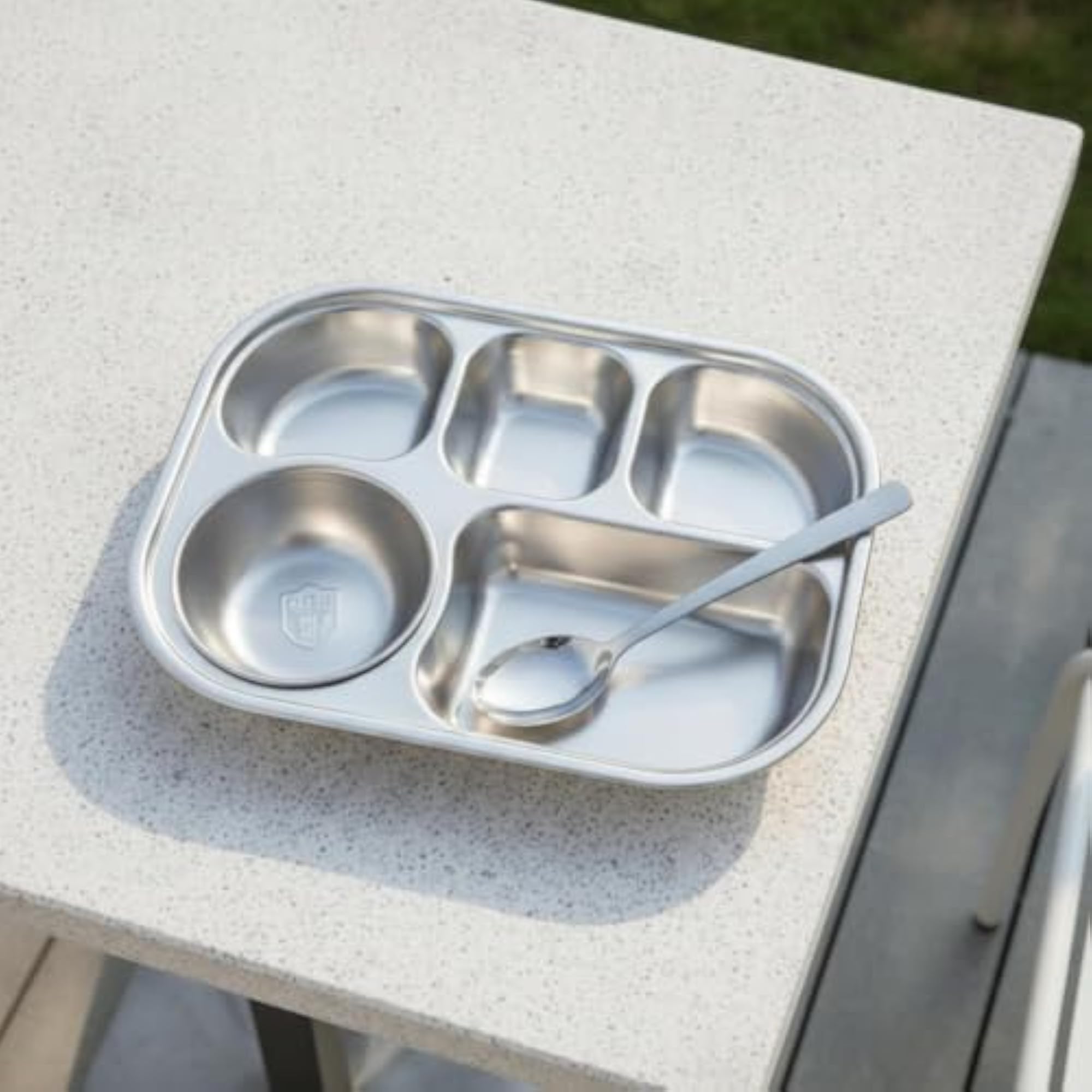 Divided Tray with Bowl and Spoon for Kids