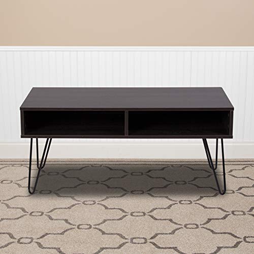 Flash Furniture Oak Park Collection Driftwood Wood Grain Finish Tv Stand With Black Metal Legs #TOP14