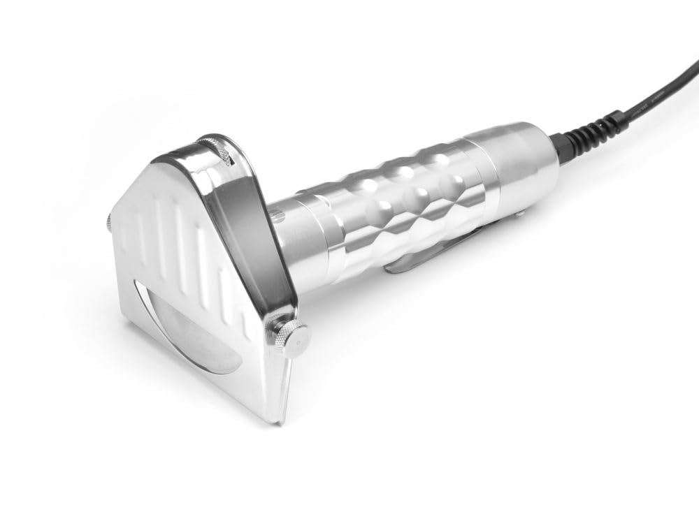 HENDI Coltello elettrico per kebab, shawarma, gyros, spessore di taglio regolabile 0,5-6mm, 8000rpm, taglierina affettatrice elettrica per carne di kebab, 80W, 230V, 232x120x(H)115mm, acciaio inox
