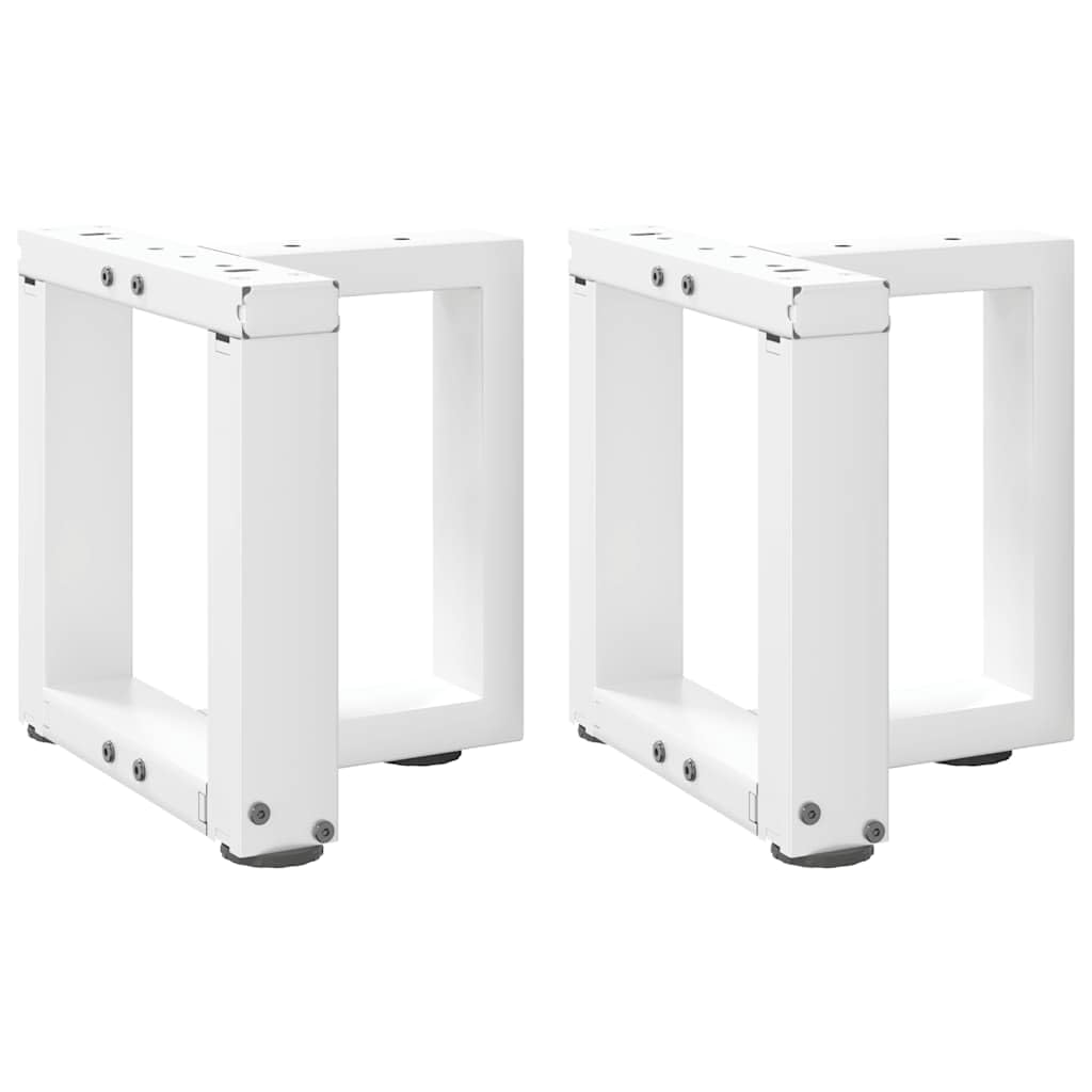 Pieds de table basse en T blanc 30x25cm en acier réglables