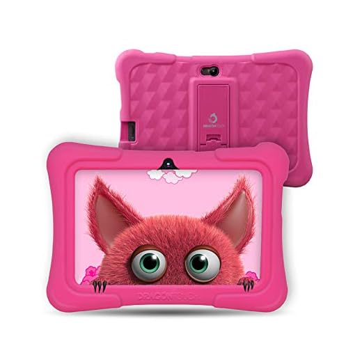 Dragon Touch Tablet para Niños con WiFi Bluetooth 7 Pulgadas 1024x600 Tablet Infantil de Android 9.0 Quad Core 2GB 16GB Doble Cámara Kid-Proof Funda Tablet Niños Educativo Y88X Pro Rosa